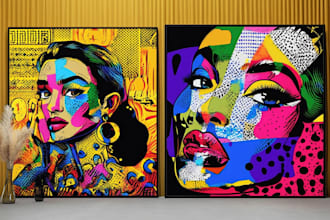 draw a retro pop art roy lichtenstein style