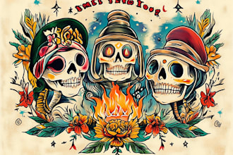 create a old school tattoo design