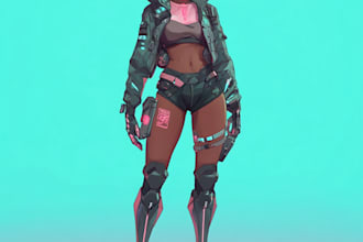 create cyberpunk style character art for any project