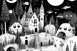 do a black and white engraving style illustration