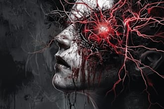 make dark art, horror or skull illustration tshirt design