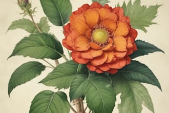 draw botanical illustrations of flowers, plants and fruits