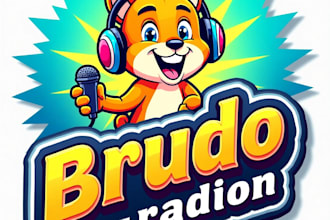 design high quality radio stations mascot logo with unlimited revision