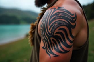 make a tribal, maya, celtic tattoo design, lettering
