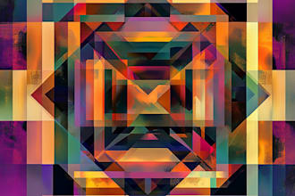 create abstract geometric digital art