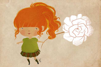 do a caricature in Vintage Childrenbook Cute style