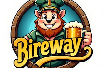 design high quality mascot brewery logo for your business