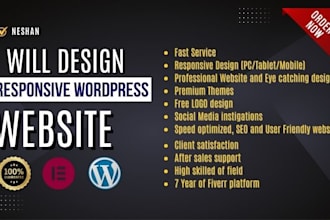 design wordpress website with responsive design in one day