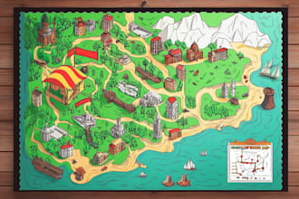 create vector map, city map, site map, event map in illustrator