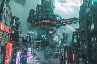 create futuristic cyberpunk city for you