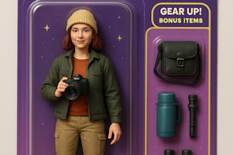 turn your photo into an action figure in packaging style using ai
