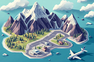 create a detailed watercolor map illustration of your city