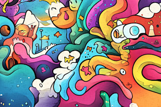 draw cute doodle and doodle art illustration for any purpose