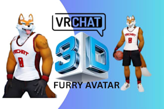 create a custom 3d furry avatar for vrchat with unique style and detail