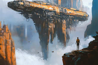 draw science fiction city cyberpunk concept illustration