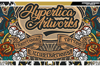 create a traditional or old school tattoo for t shirt design