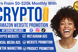 stan store promotion, amazon product, crypto link or wix website promotion