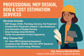 do professional mep design, boq preparation, cost estimation services