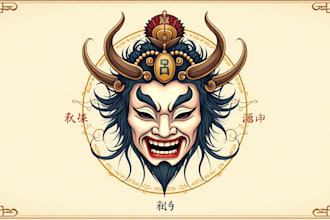 design high quality japanese mask logo with free source file