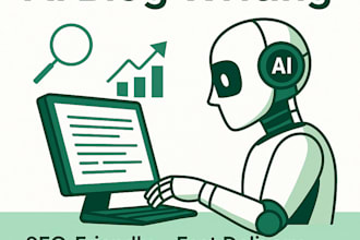 write SEO optimized ai blog posts with royalty free images