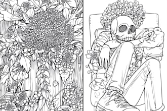 draw coloring book page for children