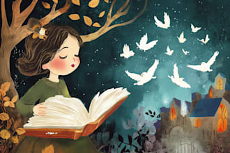 draw a cool children story book illustration