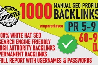do 1000 manual seo profile backlinks for google ranking boost