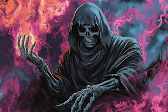 draw a detailed dark, brutal, horror, and heavy metal art illustration