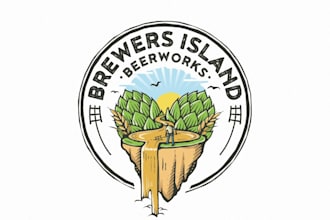design premium craft beer brewers island beer works logo