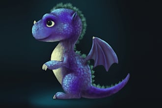 create a unique dragon plush toy animal kids and logo