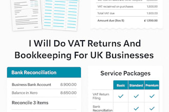 file UK vat returns and provide bookkeeping in xero, sage, or quickfile
