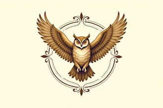 design unique owl fly logo within new concepts