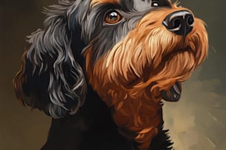 draw unique realistic portrait of your dog