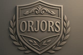 design 3d metallic badge, shield, seal or emblem logo