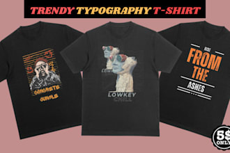 design custom typography streetwear t shirts for print on demand