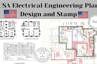 do usa fl, ca, tx, pa, il electrical engineering plan design and plan stamp