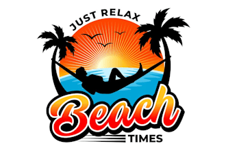 design a modern beach, summer and sur logo