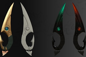 create game ready 3d props, weapons and fantasy items