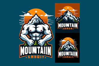 design mountain mascot logo just in 12 hours with satisfaction guarantee