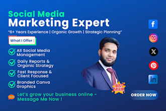 be your digital marketing manager for social media growth and content creation