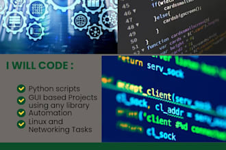 develop custom python programming projects, scripts, automation, and apis