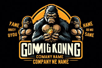 design awesome king kong logo  within 1 day