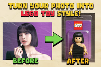 create your photo into bricks toys 3d style for gift with ai