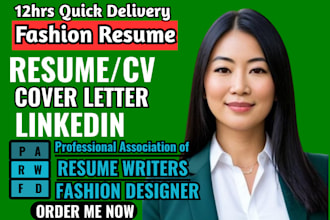 craft fashion designer stylist barber model art director resume cv cover letter
