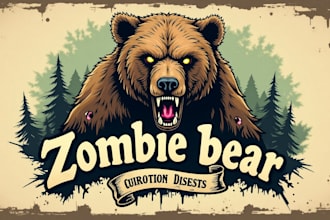 do unique angry zombie bear logo for your business