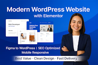 create or revamp a stunning wordpress elementor site for portfolio or business