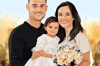 family portrait, couple, and wedding portrait