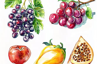 draw watercolor food illustration