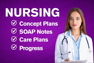 do concept plans, soap notes, careplans, progress nursing tasks