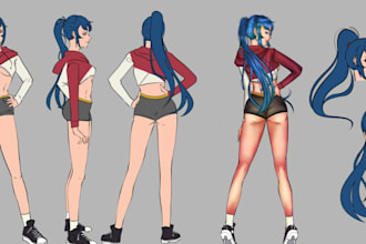 draw character reference sheet, ref sheet for fursuit for your oc or vtuber